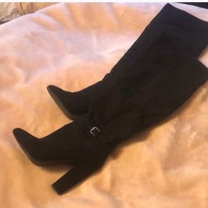 Over the knee suede boots